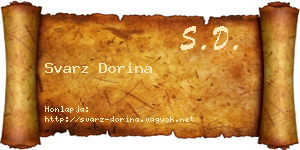 Svarz Dorina névjegykártya